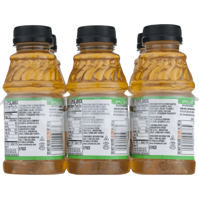 Apple juice minute maid nutrition facts