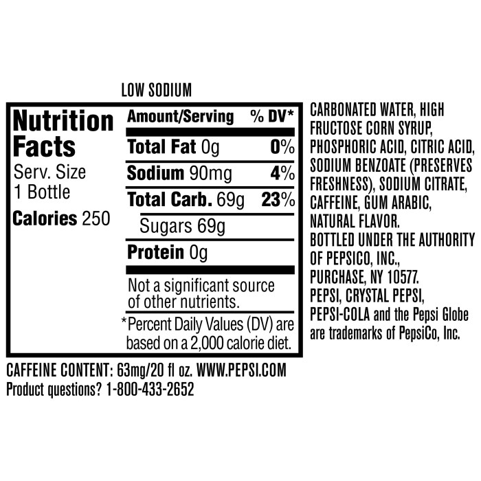 2l pepsi nutrition facts